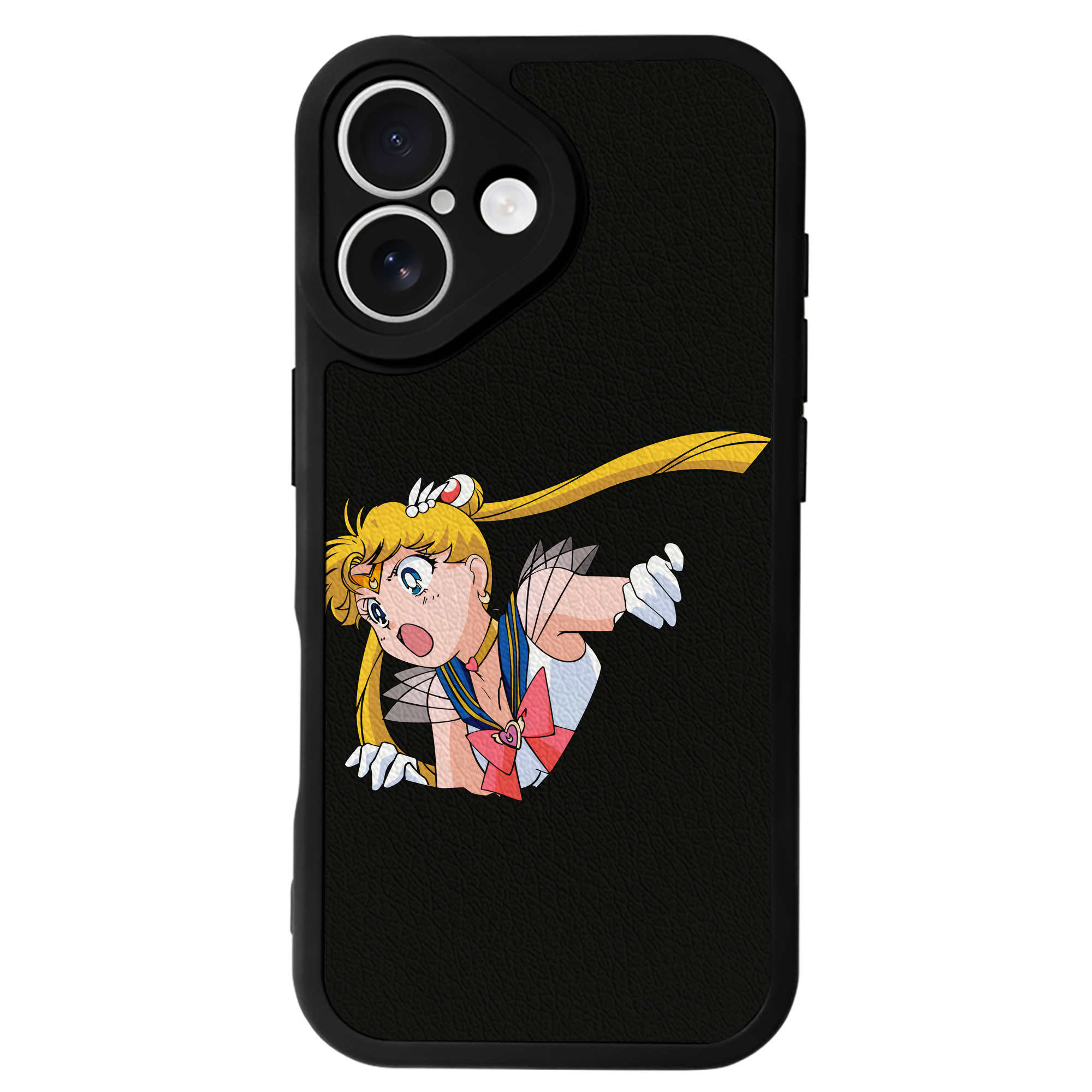 （画像用） 美少女戦士セーラームーン 月野 うさぎ つきの うさぎ Sailor Moon Tsukino Usagi 【iPhone 16シリーズ対応】シリコンスマホケース（レザー調） 材質：シリコン